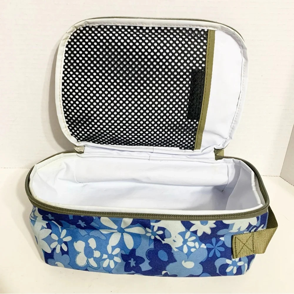 L. L. Bean Floral Insulated Zipped Around Lunch Bag Box Fully Lined Top Handle🩵